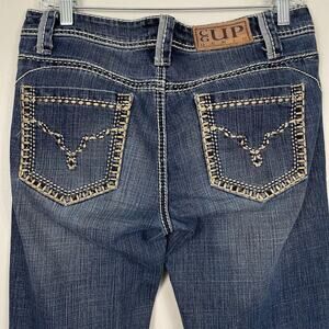 Cowgirl Up Bootcut Jeans Women's 29x36 Blue Top Stitch Western Cowgirl Country